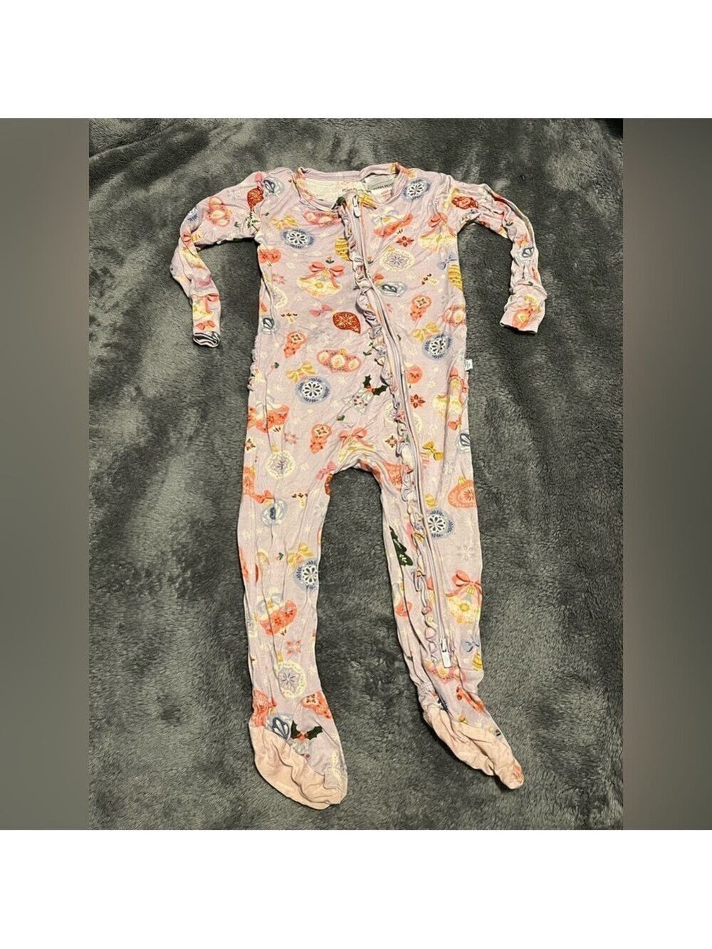 Posh Peanut Holly Ruffle One Piece Pajama - Picture 4 of 4
